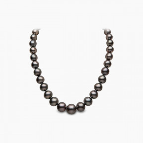 Classic 18K Gold Black Tahitian Pearl Strand Necklace