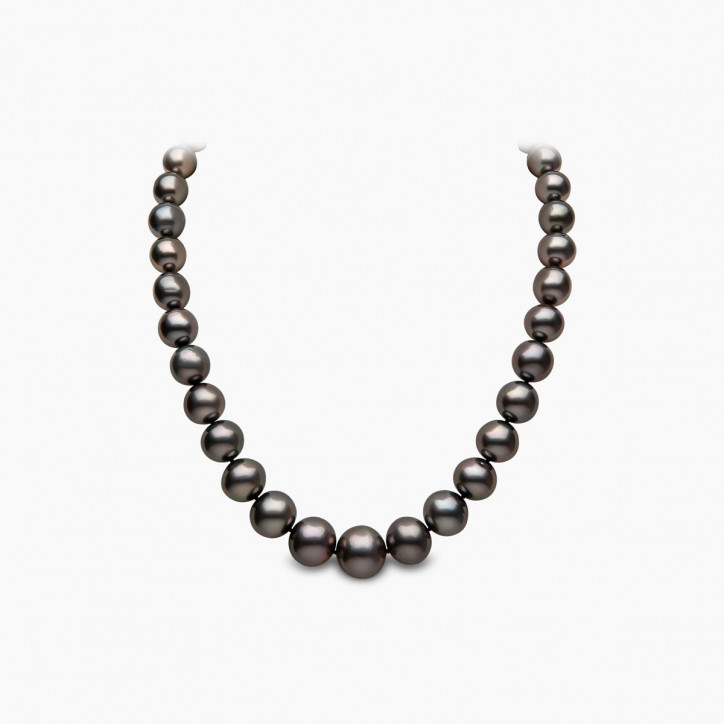 Classic 18K Gold Black Tahitian Pearl Strand Necklace Classic 18K Gold Black Tahitian Pearl Strand Necklace