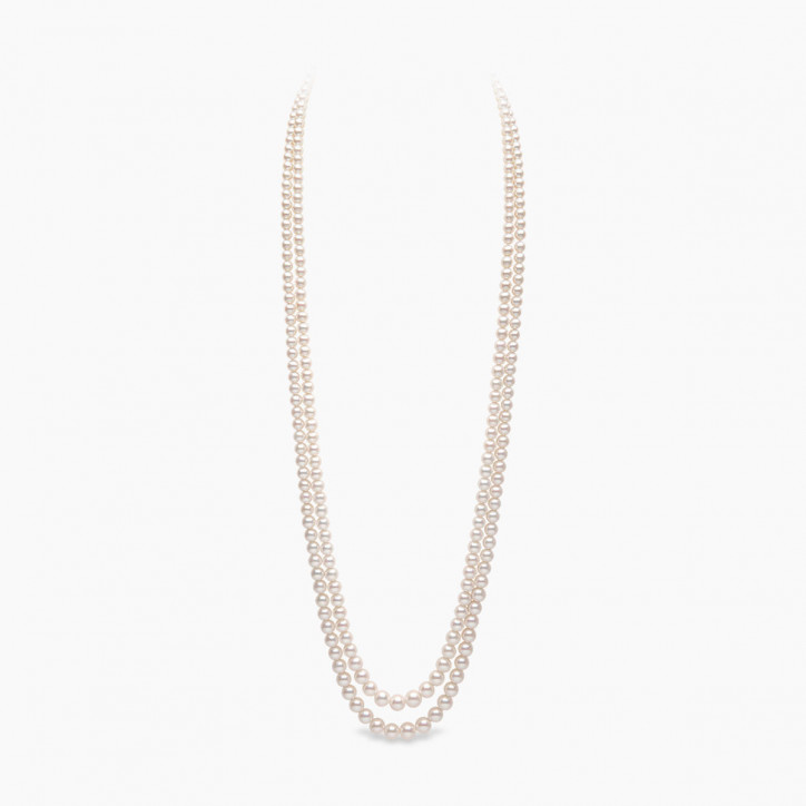 Classic 18K Gold Freshwater Pearl Double Row Opera Necklace Classic 18K Gold Freshwater Pearl Double Row Opera Necklace