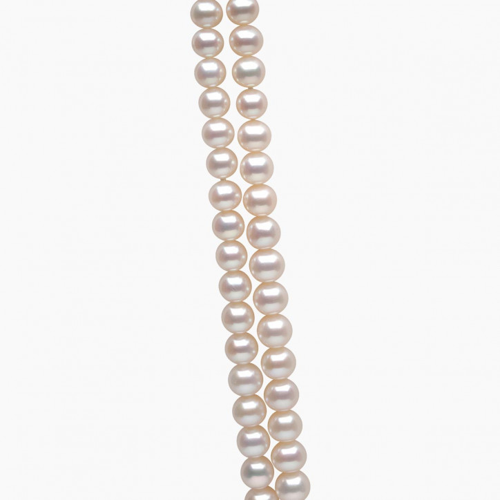 Classic 18K Gold Freshwater Pearl Double Row Opera Necklace Classic 18K Gold Freshwater Pearl Double Row Opera Necklace