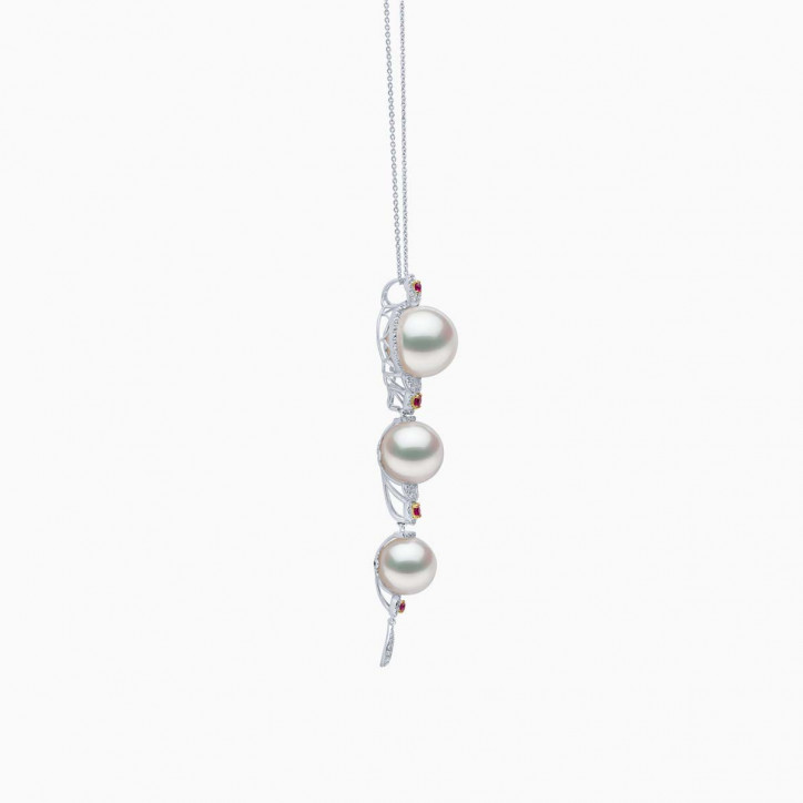 Duchess 18K Gold Pearl, Ruby and Diamond Necklace Duchess 18K Gold Pearl, Ruby and Diamond Necklace
