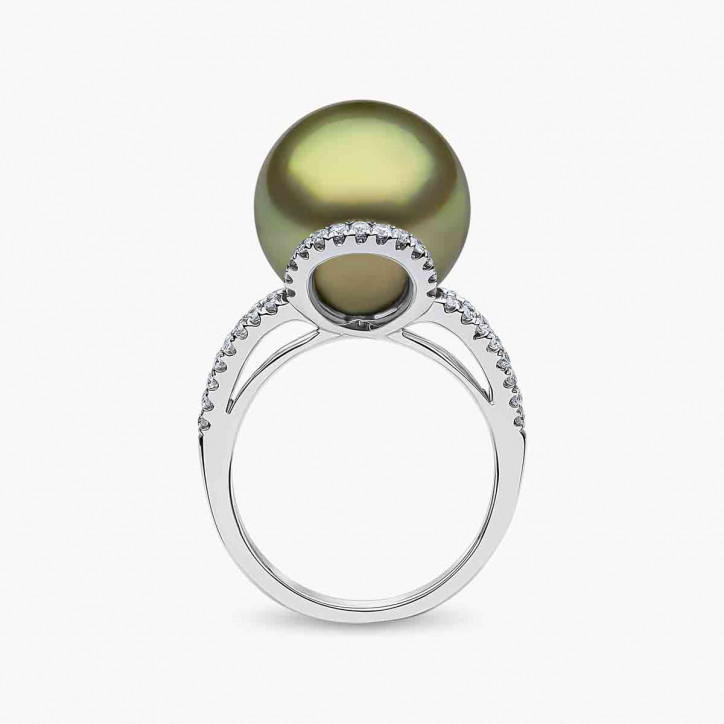 Jazz 18K Gold Pistachio Tahitian Pearl and Diamond Ring Jazz 18K Gold Pistachio Tahitian Pearl and Diamond Ring