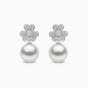 Contessa 18K South Sea Pearl and Diamond Flower Motif Earring