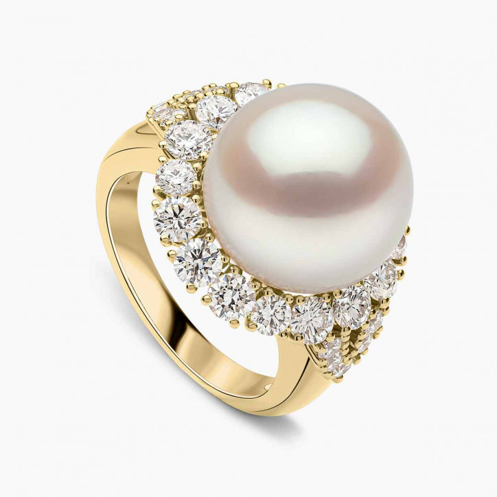 Duchess 18K Gold South Sea Pearl and Diamond Ring
