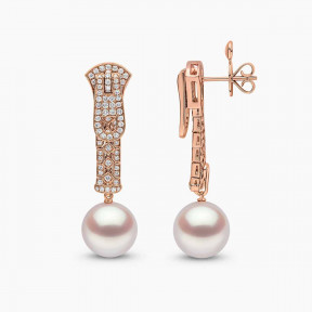 Zyyp 18K Gold South Sea Pearl and Diamond Zip Earrings