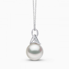Jazz 18K Gold Pearl and Diamond Link Pendant