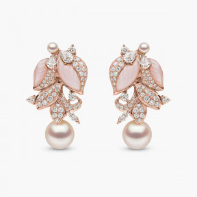 Cleopatra 18K Gold Pearl, Diamond and Mother Of Pearl Earrings