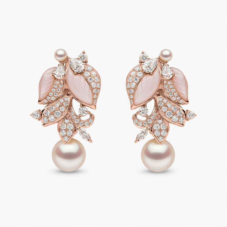 Cleopatra 18K Gold Pearl, Diamond and Mother Of Pearl Earrings