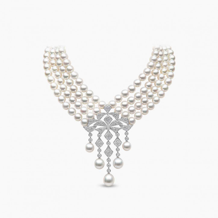 Classic 18K Gold South Sea and Akoya Pearl Necklace