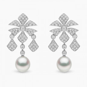 Classic 18K Gold South Sea Pearl Diamond Earrings