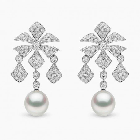 Classic 18K Gold South Sea Pearl Diamond Earrings