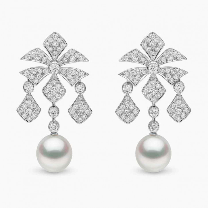 Classic 18K Gold South Sea Pearl Diamond Earrings