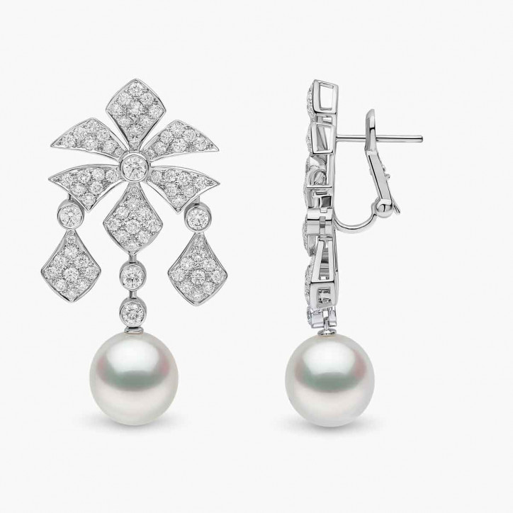 Classic 18K Gold South Sea Pearl Diamond Earrings