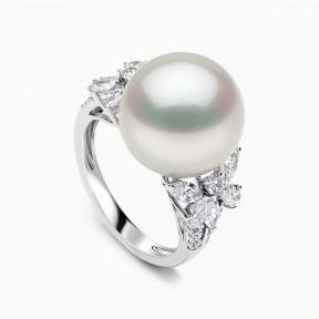Duchess 18K Gold South Sea Pearl Diamond Ring