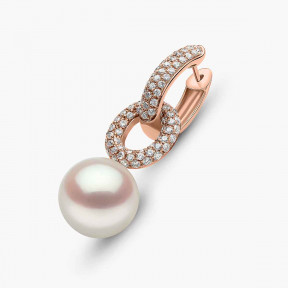 Jazz 18K Gold Pearl and Diamond Link Earrings