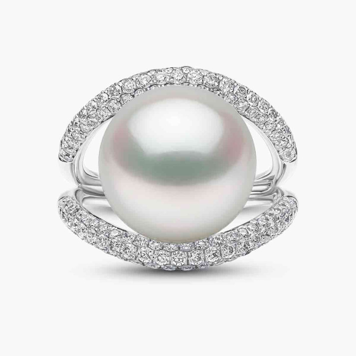 Duchess 18K Gold Pearl and Diamond Pavé Ring