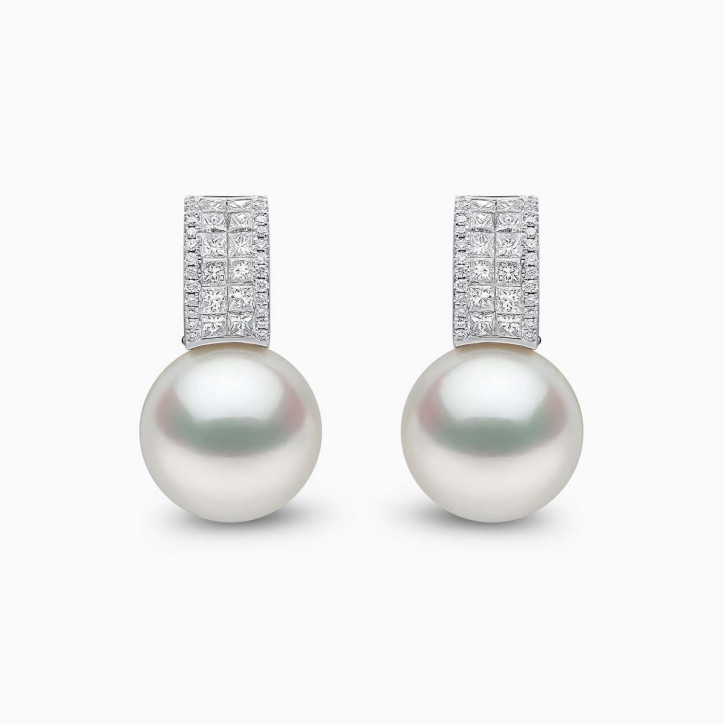 Duchess 18K златни обеци с перли и диаманти
