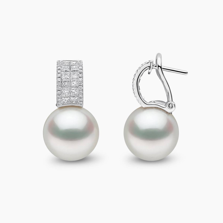 Duchess 18K златни обеци с перли и диаманти