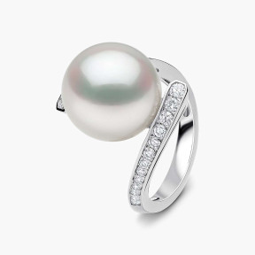 Duchess 18K Gold Pearl and Diamond Wrap Ring