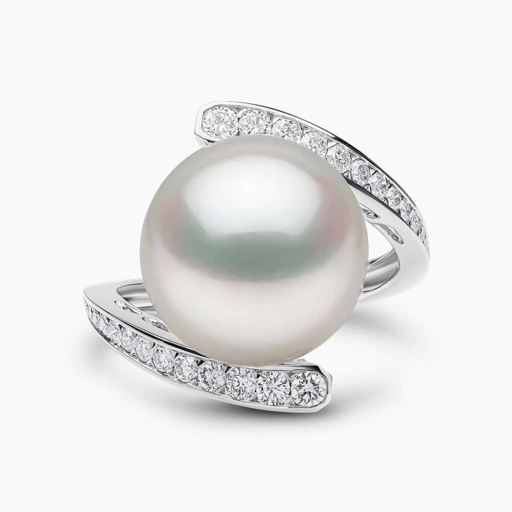 Duchess 18K Gold Pearl and Diamond Wrap Ring
