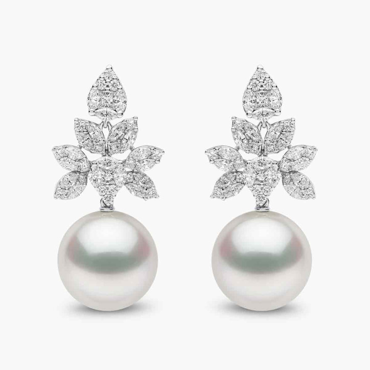 Duchess 18K Gold Pearl and Diamond Cluster Earrings