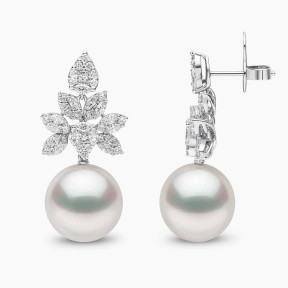 Duchess 18K Gold Pearl and Diamond Cluster Earrings