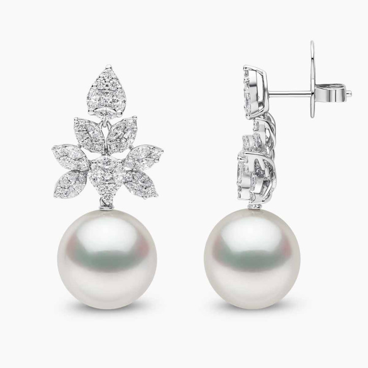 Duchess 18K Gold Pearl and Diamond Cluster Earrings