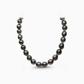 Baroque 18K Gold Black Baroque Tahitian Pearl Strand