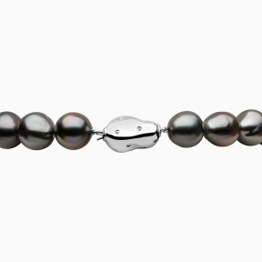 Baroque 18K Gold Black Baroque Tahitian Pearl Strand