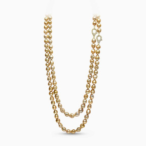 Baroque 18K Gold South Sea Pearl Double Row Necklace