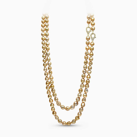 Baroque 18K Gold South Sea Pearl Double Row Necklace