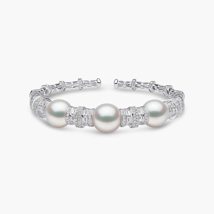 Гривна Starlight 18K злато с перли и диаманти