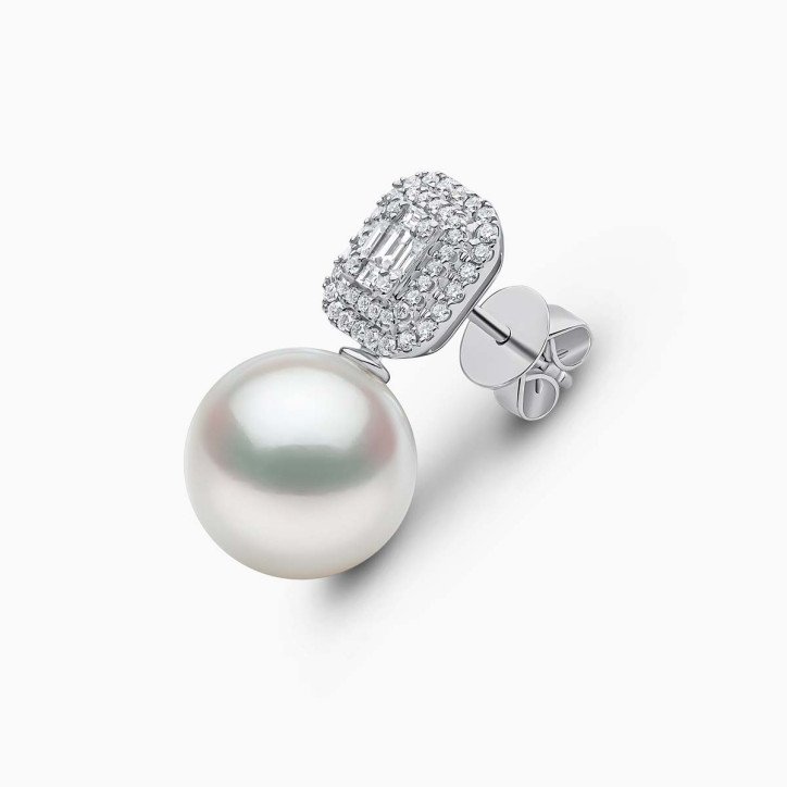 Starlight 18K Gold Pearl and Diamond Earrings