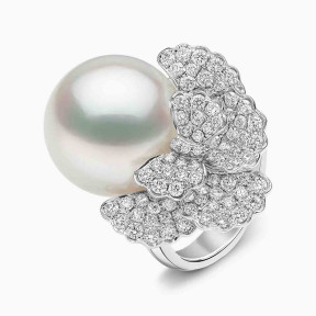 Duchess 18K Gold South Sea Pearl Diamond Ring