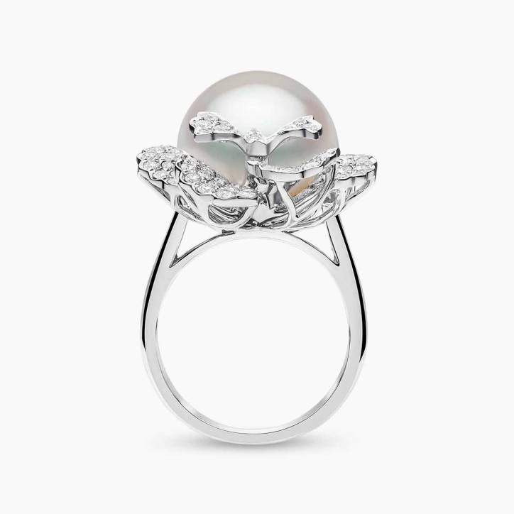 Duchess 18K Gold South Sea Pearl Diamond Ring