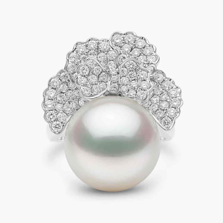 Duchess 18K Gold South Sea Pearl Diamond Ring