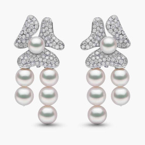 Contessa 18K Gold Akoya Pearl and Diamond Floral Earrings