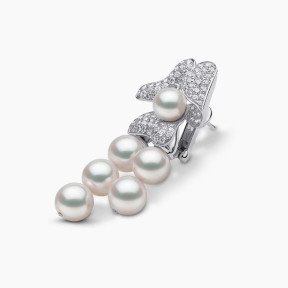 Contessa 18K Gold Akoya Pearl and Diamond Floral Earrings