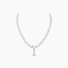 Y by Yoko 18K Gold Freshwater Pearl and Diamond Strand Necklace