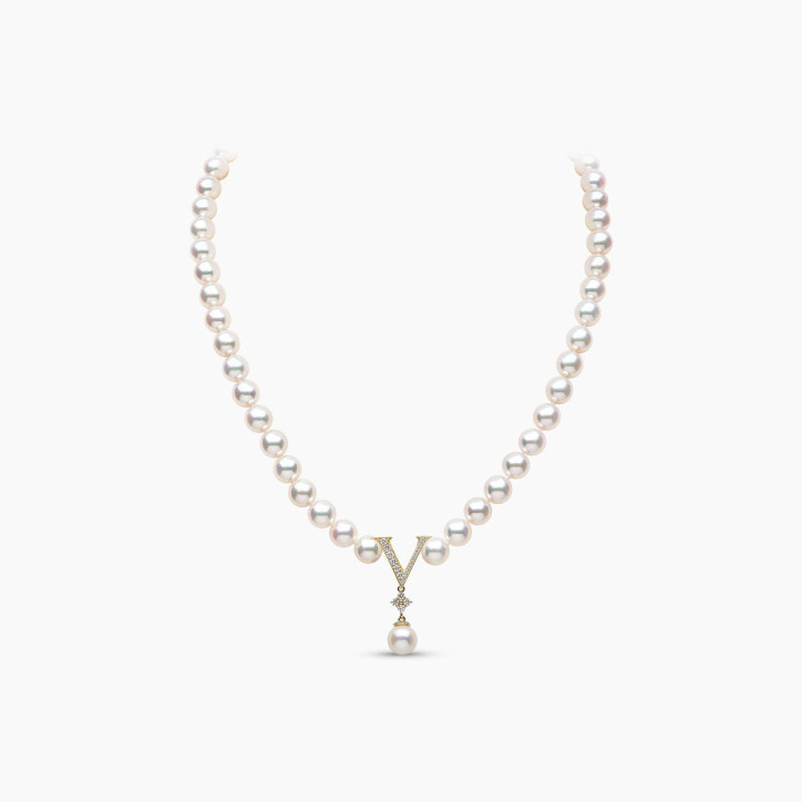Y by Yoko 18K Gold Freshwater Pearl and Diamond Strand Necklace Y by Yoko 18K Gold Freshwater Pearl and Diamond Strand Necklace